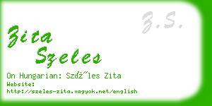 zita szeles business card